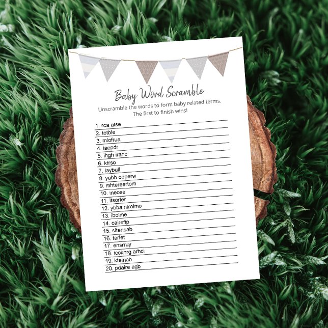 Programme Baby Word Scramble Modern Baby Elephant Card (Créateur téléchargé)