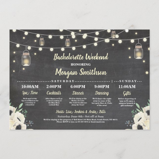 Programme Bachelorette Fête des mariées Itinéraire lucioles  (Devant)