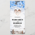 Programme Birch Bark Heart Rustic Mariage campagnard Program<br><div class="desc">programme de mariage campagnard rustique au coeur de bouleau avec fleurs bleues</div>