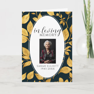 Programme Black & Gold Photo Funeral Order of Service