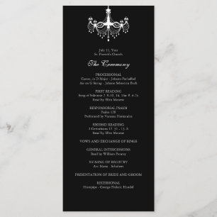 Programme blanc et noir de mariage de lustre
