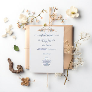 Programme Bleu Corbeille & Blé Moderne Mariage blanc