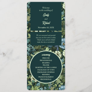 Programme Bleu et vert Fleurs sauvages victoriens romantique