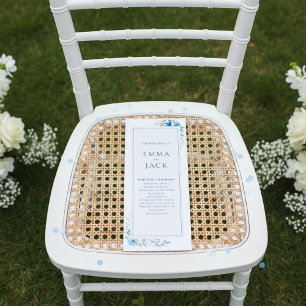 Programme Bleu moderne Botanique mariage floral minimal