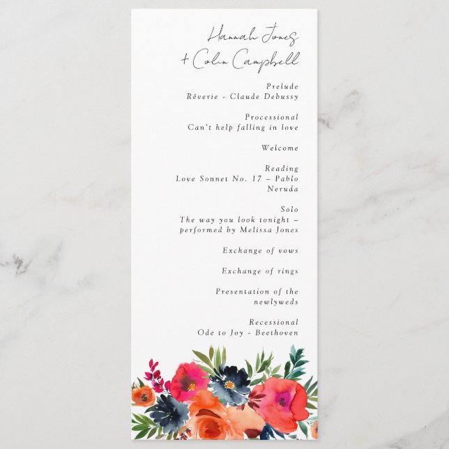 Programme Bleu orange vibre Botanique rouge (Devant)