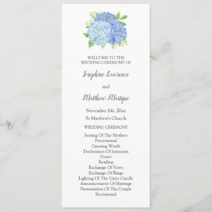 Programme Blue Hydrangea Foliage Aquarelle Mariage Floral