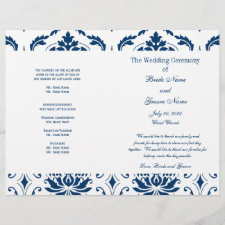 Programme Blue Vintage Mariage damassé