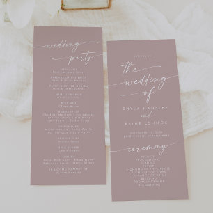 Programme Boho Chic Dusty Rose Mariage Longueur du thé rose