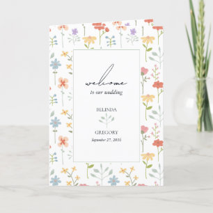 Programme Boho Fleur sauvage Floral Mariage Ordre de service