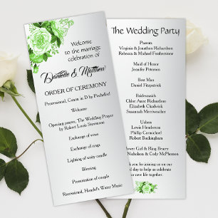Programme Boho Green Rose Metallic Silver Mariage