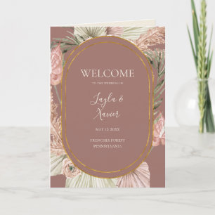 Programme Boho Tropical Botanical Dusty Rose Mariage plié