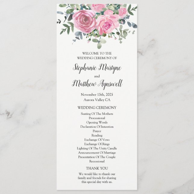 Programme Botanique Dusty rose Floral Eucalyptus (Devant)