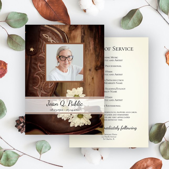 Programme Botte de cowboy White Daisers Service funéraire de (Créateur téléchargé)