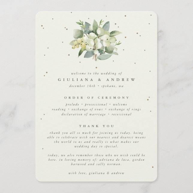 Programme Bouquet de mariage élégant crème Symphorine+Eucaly (Devant)