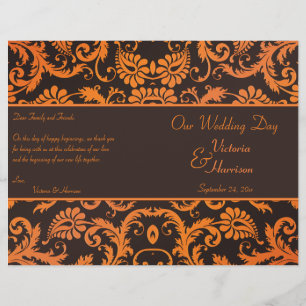 Programme Brown et Orange Mariage damassé