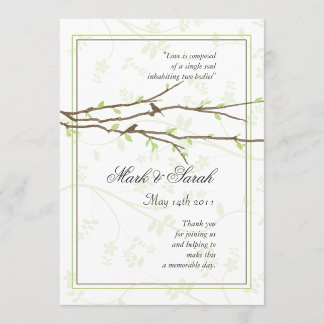 Programme Budding Direcches with Inséparables Program (Devant)