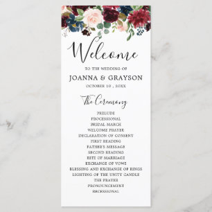 Programme Burgundy Blush Navy Blue Botanal Floral Boho