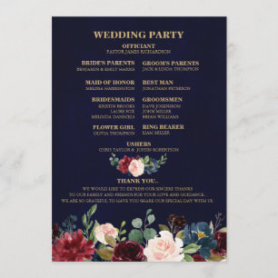 Programme Burgundy Red Navy Floral Russe Boho Fan Back