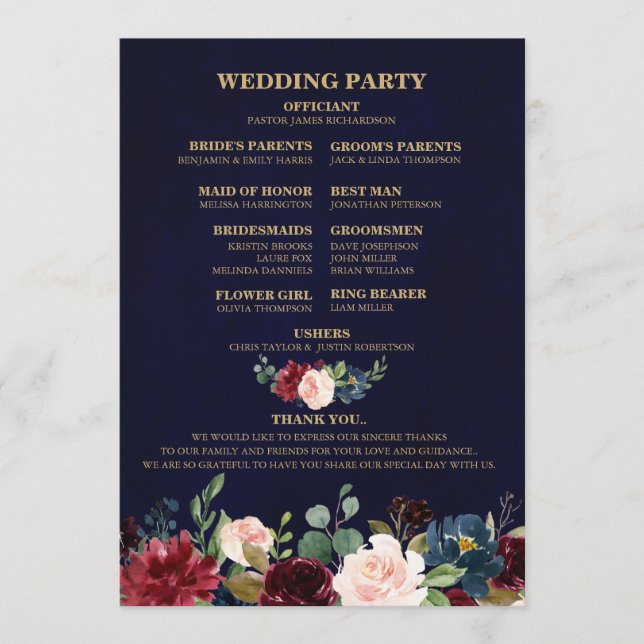 Programme Burgundy Red Navy Floral Russe Boho Fan Back (Devant)