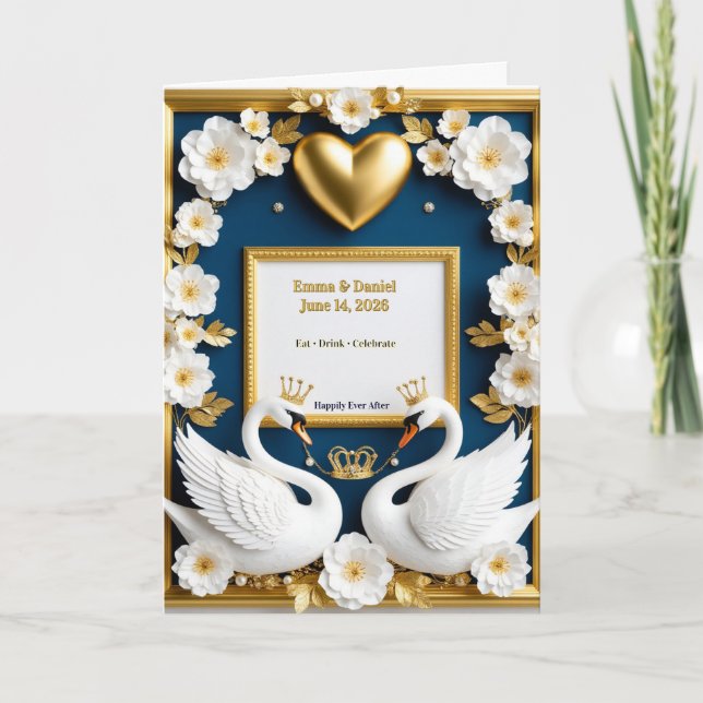 Programme Cadre de mariage cygne pour décoration de mariage  (Devant)