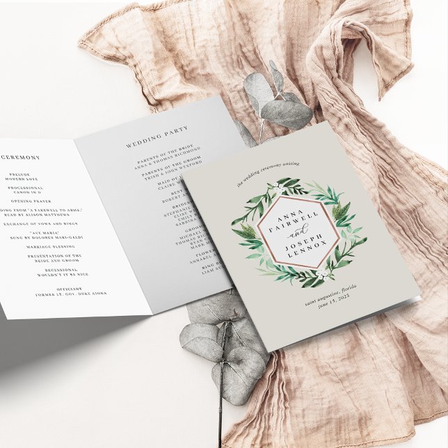 Programme Cadre de serre | Mariage botanique aquarelle (Créateur téléchargé)