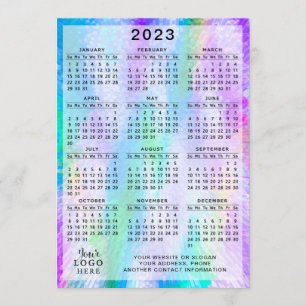 Programme Calendrier 2023 Colorful Iridescente Holographique