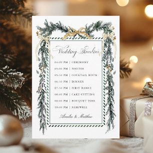 Programme Calendrier de mariage avec guirlande de verdure et