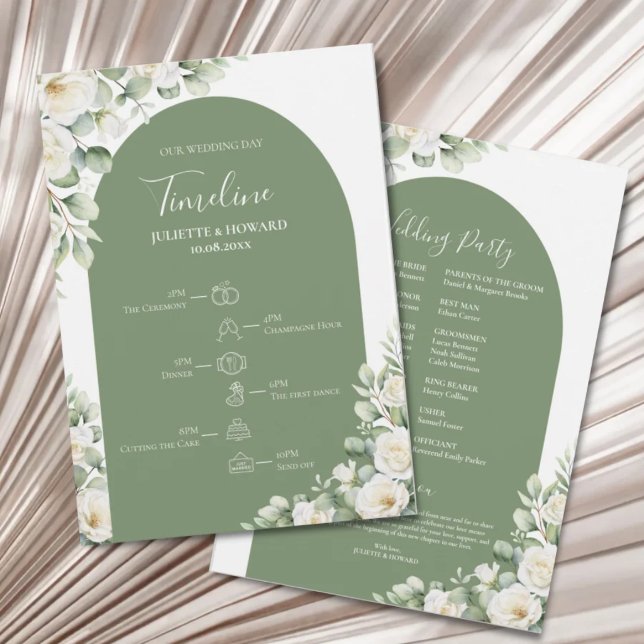 Programme Calendrier floral botanique vert de mariage Greene (Créateur téléchargé)