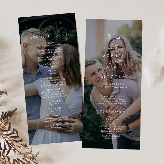 Programme Calligraphie romantique Monogramme Dark Photo Mari (Créateur téléchargé)