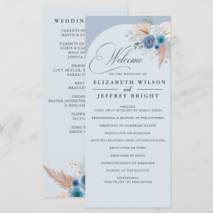 Programme Calligraphie rustique Boho Dusty Blue Pampas Maria