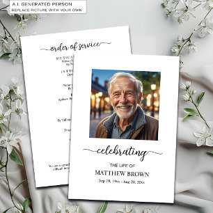 Programme Célébration de la vie 1 Photo Mémorial Funérailles