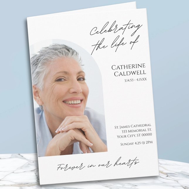 Programme Célébration De La Vie Des Funérailles De L'Arc Mod (Celebrating The Life Of Modern Arch Funeral Program)