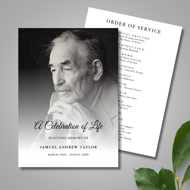Programme Célébration de la vie Photo Funeral Program (Celebration of Life Photo Program)