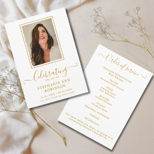 Programme Célébration de la vie Photo Gold Ordre du service