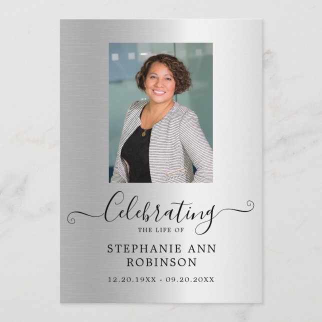 Programme Célébration de la vie Photo Ordre du service (Devant)