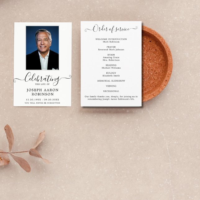 Programme Célébration de la vie Photo Ordre du service (Créateur téléchargé)