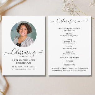 Programme Célébration de la vie Photo Ordre du service