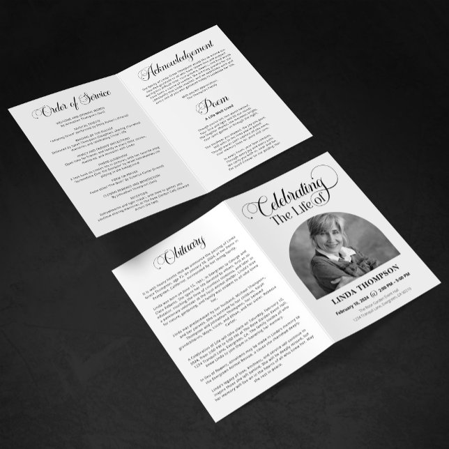Programme Célébration élégante de la mémoire funéraire de la (Créateur téléchargé)