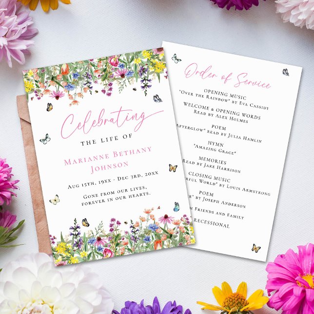 Programme Célébration Moderne de la Vie avec des Fleurs - Or (Créateur téléchargé)