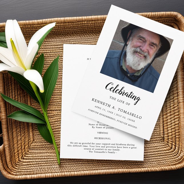 Programme Célébration Moderne De La Vie Mémorial Photo Plate (Modern Celebration Of Life Memorial Photo Flat Program)