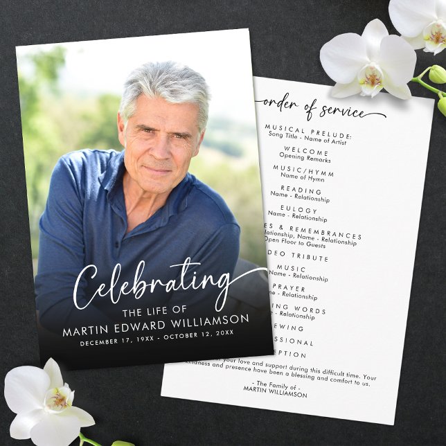 Programme Célébration moderne de la vie Photo Funérailles (Créateur téléchargé)