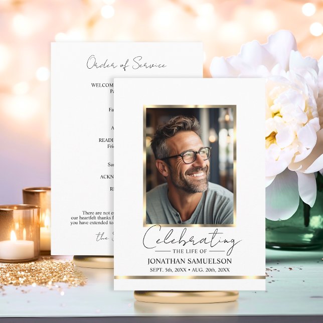 Programme Célébrer la vie Gold Order of Service Program (Celebrating the life Gold Order of Service Program)