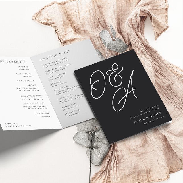 Programme Cendre | Mariage de monogramme de filigrane de scr (Créateur téléchargé)