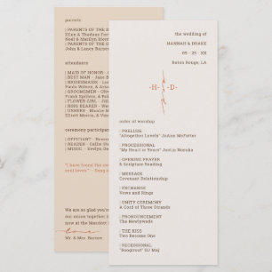 Programme Cérémonie de mariage chrétien Monogram Cross