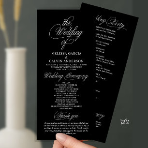 Programme Cérémonie de mariage élégante et moderne