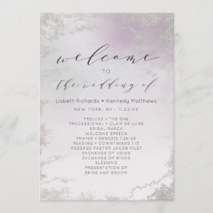 Programme Cérémonie de mariage ombre légère violet argenté f