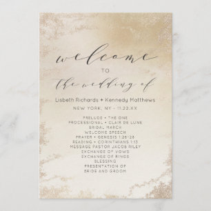 Programme Cérémonie du Mariage Ombre Yellow Gold Frosted Foi