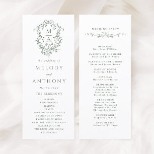 Programme Cérémonie Mariage de la Cimetière Florale Élégante