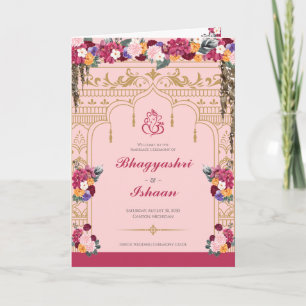 Programme Cérémonie Mariage hindoue Plutôt Tropical Floral