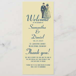 Programme Cérémonie vintage de Mariage de la mariée